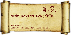 Mrákovics Demjén névjegykártya
